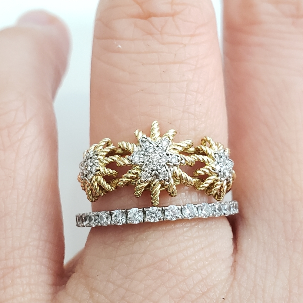 David Yurman 18k gold diamond starburst ring 6